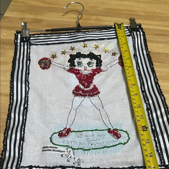 Handcrafted Wall Hanging with Embroidered Character 12” X 16” - Picture 3 of 10